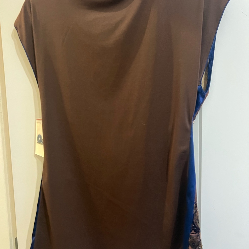 Hale Bob brown and blue velvet top. Size small. NEW WITH TAGS - Picture 2 of 6
